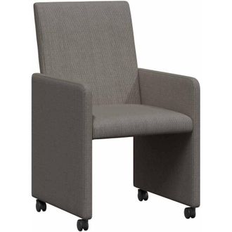 vidaXL Dining Chairs with Wheels 2 pcs Light grey 57 x 66 x 94 cm vidaXL