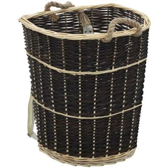 vidaXL Cesto Para Le&ntilde;a Con Correas Transporte Sauce Natural 57x51x69cm Vidaxl
