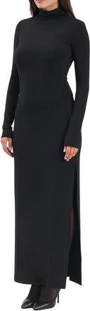 Patrizia Pepe Lycra Long Dress With Sculptural Fit And Unique Back Detail