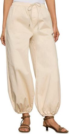 Sanctuary Float On Stretch Cotton Balloon Pants in Summer Sand White at Nordstrom, Size X-Small
