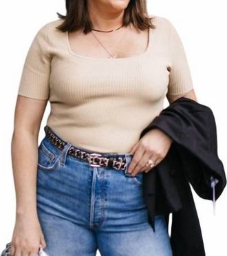 All : Row Ribbed Crop Top In Cream