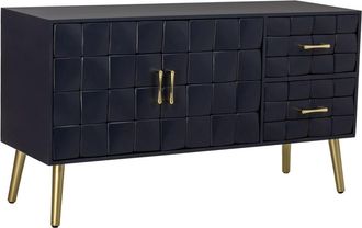 Wanderlust Deco Mueble bajo de madera negro 118x41x65 cm