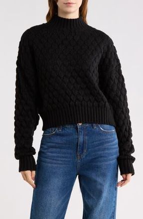Elodie Bubble Knit Crop Sweater in Black at Nordstrom Rack, Size X-Small