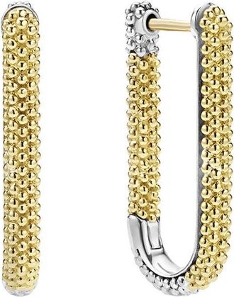 Lagos Caviar Lux Two-Tone Mini Hoop Earrings in Silver/Gold at Nordstrom
