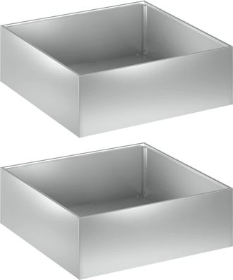 vidaXL Macetero De Jard&iacute;n 2 Uds. Plateado 60 X 60 X 20 Cm Vidaxl