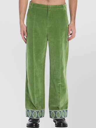 Valentino Garavani velvet trousers jacquard hems