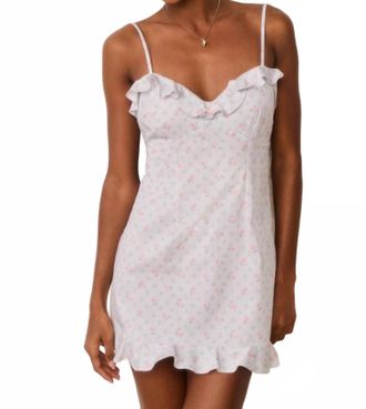 LoveShackFancy Stephania Floral Cotton Mini Dress In White