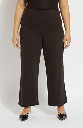 Lyss&eacute; ntials Erin High Waist Wide Leg Pants in Black at Nordstrom, Size 1X