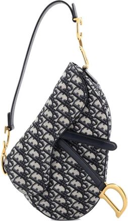 Dior Saddle Handbag Oblique Canvas Medium shoulder bag - women - Canvas - One Size - Blue
