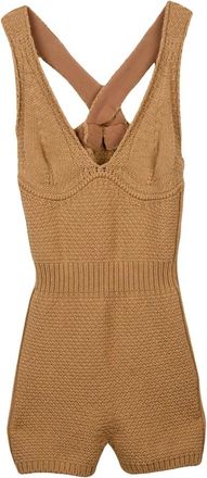 Max Mara Jumpsuits & Playsuits, Dames, Bruin, S, Katoen, Tutina in Tricot