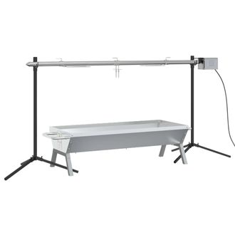 vidaXL Juego De Barbacoa Autom&aacute;tica Y Bandeja Acero Inoxidable Vidaxl