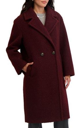 Elie Tahari Ivy Double Breasted Longline Coat in Merlot at Nordstrom Rack, Size X-Small