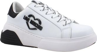 Love Moschino Leren Sneakers - Dames - Sneakers - Wit - 37 EU - Leer - Schoenen