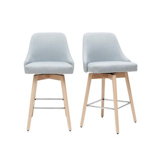 Miliboo Miliboo - Taburetes De Bar N&oacute;rdicos Giratorios Gris Claro A65 Cm (lote De 2) Hasta