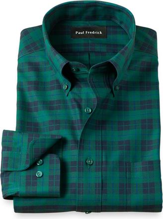 Paul Fredrick Slim Fit Comfort Stretch Non-iron Plaid Dress Shirt