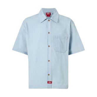Dickies Denim Shirt SS - Heren - Spijkeroverhemden - Blauw - S - Denim - Overhemden