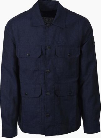 Belstaff Mens BELSTAFF FORGE LINEN JACKET DARK INK - Navy - Size: 40