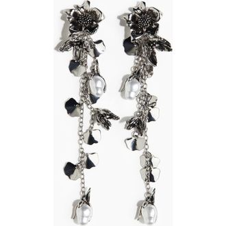 H&M Long Earrings in Silver-Colored at Nordstrom