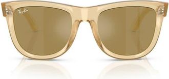 Ray-Ban Boyfriend Reverse 56mm Square Sunglasses in Opal Yellow /Brown Gold at Nordstrom