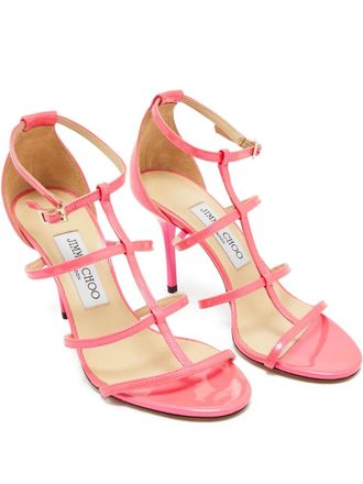 Jimmy Choo London thistle patent-leather sandals - Pink