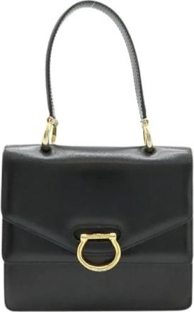 Celine Pre-owned Leren Gancini W Flap Handtas - Dames - Vintage Handtas - Zwart - ONE Size - Leer - Vintage