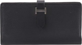 Hermès Bearn Black Courchevel Leather Wallet (Bi-Fold) (Pre-Owned)