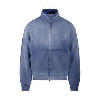 Balenciaga Hoodies & sweatvesten, Heren, Blauw, L, Katoen, Jacket met ritssluiting