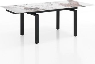 Oresteluchetta Mesa extensible cer&aacute;mica/acero &oacute;nix-negro 76x90x140-200 cm