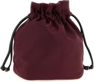 Ganni Womens Nylon Bucket Bag Windsor Wine Recycled Polyamide Handbags Hand