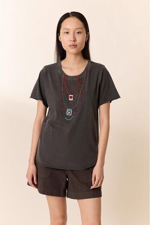 Leon & Harper T-shirt met korte mouwen en ronde hals met kettingeffect, TORO