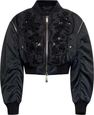 John Richmond Bomber Corto con Maniche Arricciate - Dames - Bomber jackets - Zwart - S - Polyester - Jassen
