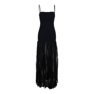 Hunza G Hybrid Jurk - Dames - Maxi kleedjes - Zwart - ONE Size - Kleedjes