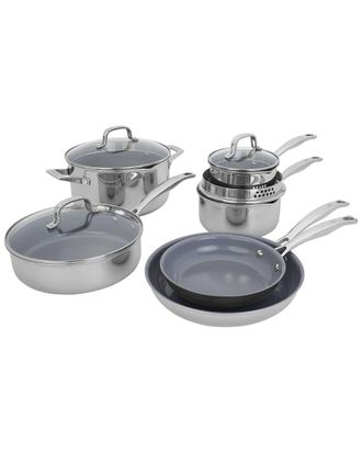 J.A. Henckels International Henckels Clad H3 10Pc Stainless Steel Ceramic Nonstick Cookware Set