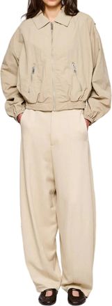 OOF Wear Beige Bomber Compact Nylon Bomber Jacket