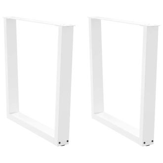 Berkfield Home Dining Table Legs V-Shape 2 pcs White 90x(72-73.3) cm Steel