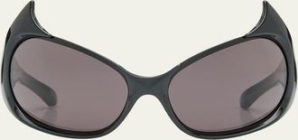 Balenciaga Gotham Injected Nylon Wrap Sunglasses