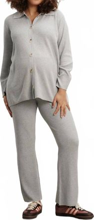 Nom Maternity Thomasine Sweater Cardigan - Maternity In Heather Grey