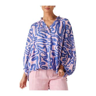 Pom Amsterdam Dames, Blouses & Shirts, Veelkleurig, Maat: XL Linnen