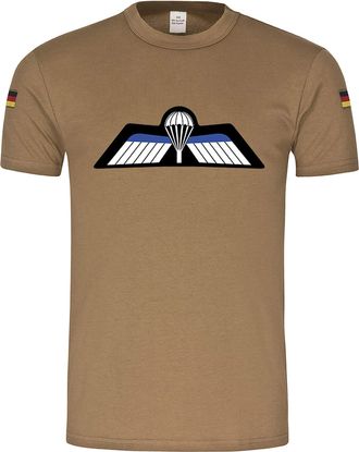 Copytec 20246 German Army T-Shirt Tropical Dutch Wings Paratroopers Springer Badge Parachute Diving Holland German Army - Green - XX-Large