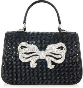 Judith Leiber Bow Top Handle Bag in Silver Jet at Nordstrom