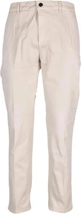 Department Five White Slip-On Chino Trousers With Prince Denim Design