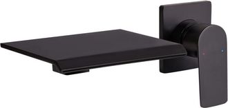 Beliani Beliani - Grifo Empotrado Monomando De Lavabo De Lat&oacute;n Con Efecto Cascada Negro Aponwao