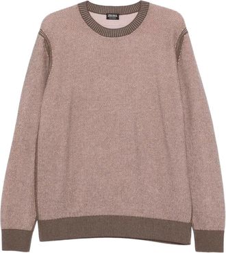 Ermenegildo Zegna Round-neck Knitwear, male, Pink, Size: 2XL Pullover