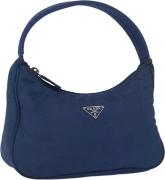 Prada Pre-owned Shoulder Bags, female, Blue, Size: ONE SIZE Pre-owned Nylon handbags