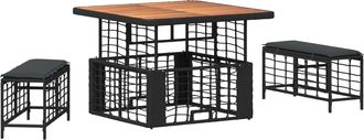 vidaXL Conjunto De Comedor De Jard&iacute;n 3 Uds. Negro Y Gris Vidaxl