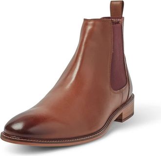 London Brogues Mens Leather Twin Gusset Chelsea Boot Chestnut UK 12
