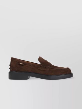 Tod's africa suede leather loafers