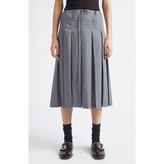 EENK Drawstring Pleated Skirt in Grey at Nordstrom, Size X-Small