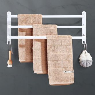 OEM Toallero De Pared De Aluminio, Soporte Para Toallas De 3 Niveles, Estante Para Toallas De Ba&ntilde;o Con Ganchos, Resistente Al Agua - Para Ba&ntilde;o, Cocina, La