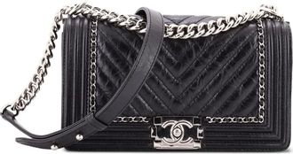 Chanel Jacket Boy Flap Bag Chevron Calfskin Old Medium shoulder bag - Zwart